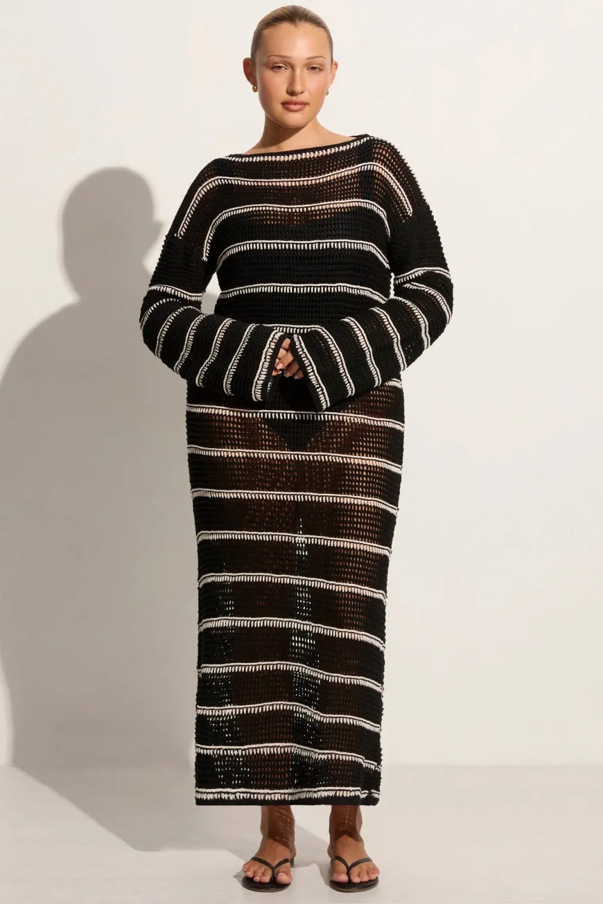 Jesolo Crochet Dress Black/Off White