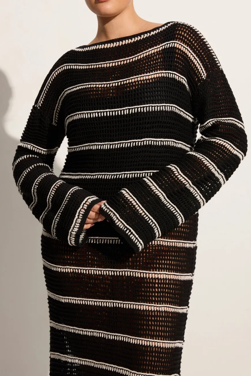 Jesolo Crochet Dress Black/Off White