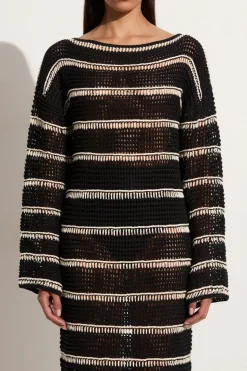 Jesolo Crochet Dress Black/Off White