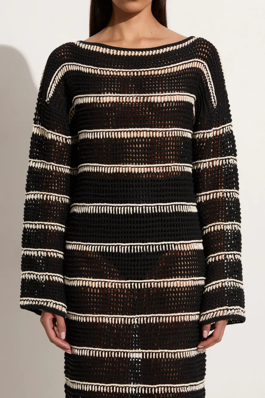 Jesolo Crochet Dress Black/Off White