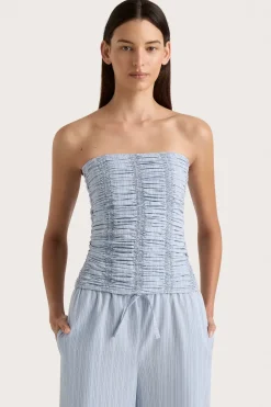 Jilliane Top Blue Pinstripe