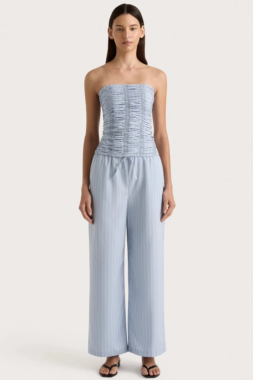Jilliane Top Blue Pinstripe