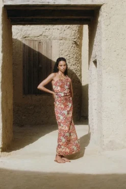 Jomana Midi Dress La Mira Floral Ruby - Final Sale