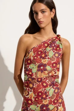 Jomana Midi Dress La Mira Floral Ruby - Final Sale
