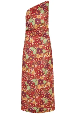 Jomana Midi Dress La Mira Floral Ruby - Final Sale