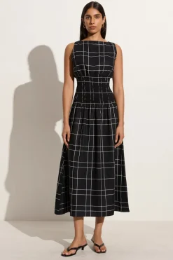 La Canella Midi Dress Letizia Check Black - Final Sale