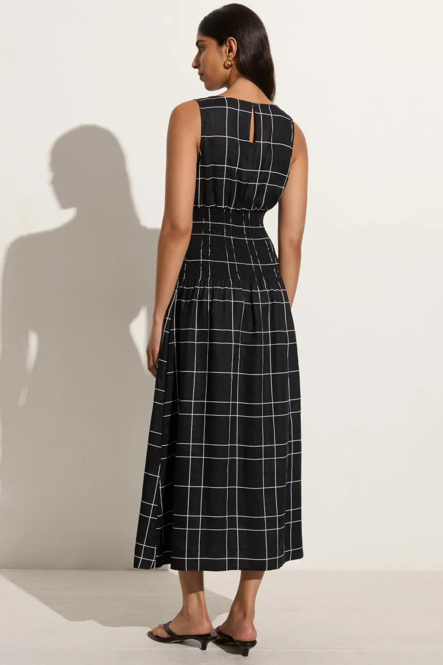 La Canella Midi Dress Letizia Check Black - Final Sale