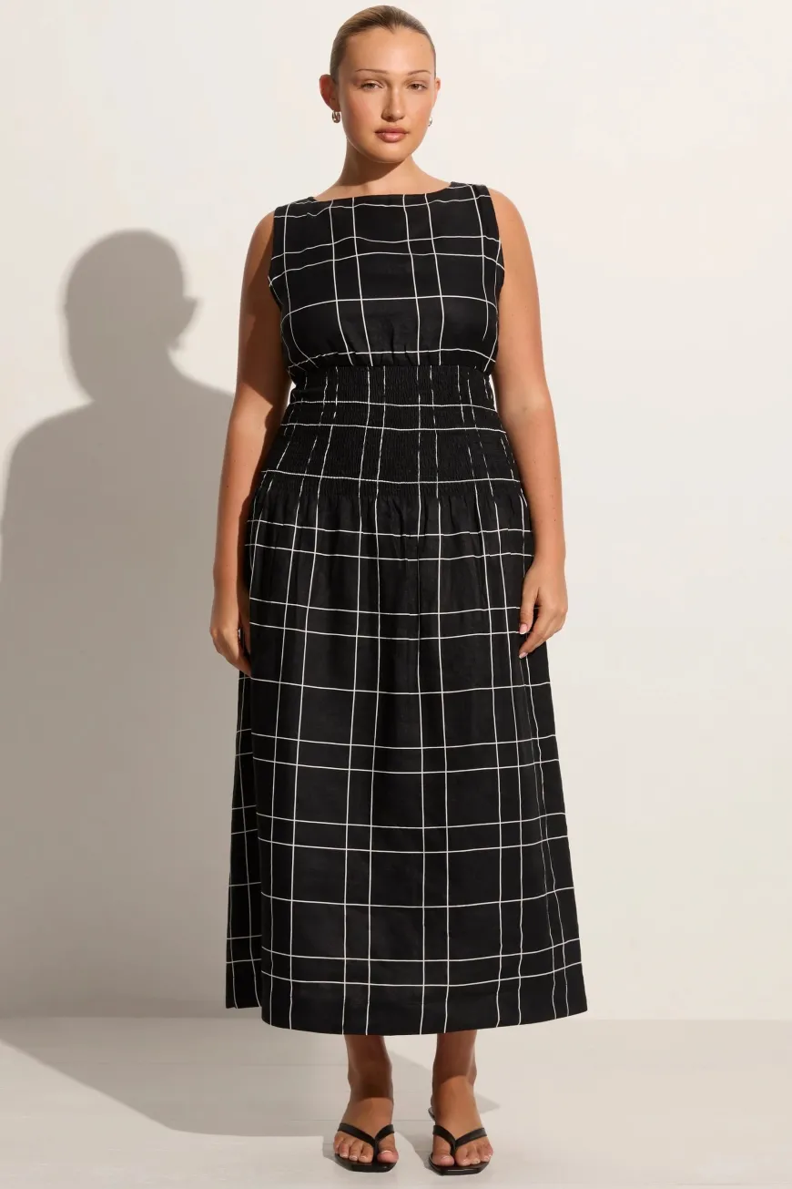 La Canella Midi Dress Letizia Check Black - Final Sale