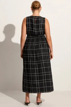 La Canella Midi Dress Letizia Check Black - Final Sale