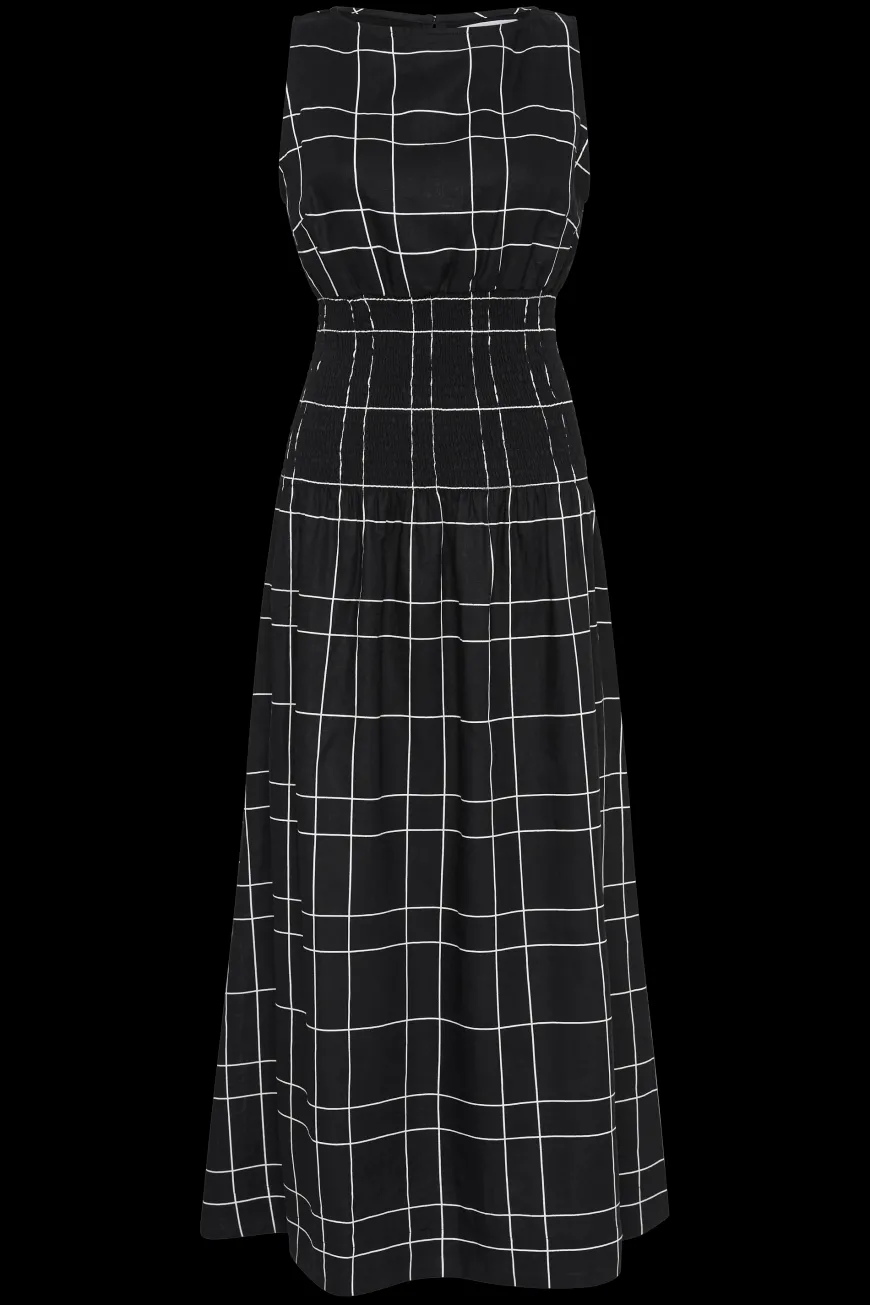 La Canella Midi Dress Letizia Check Black - Final Sale
