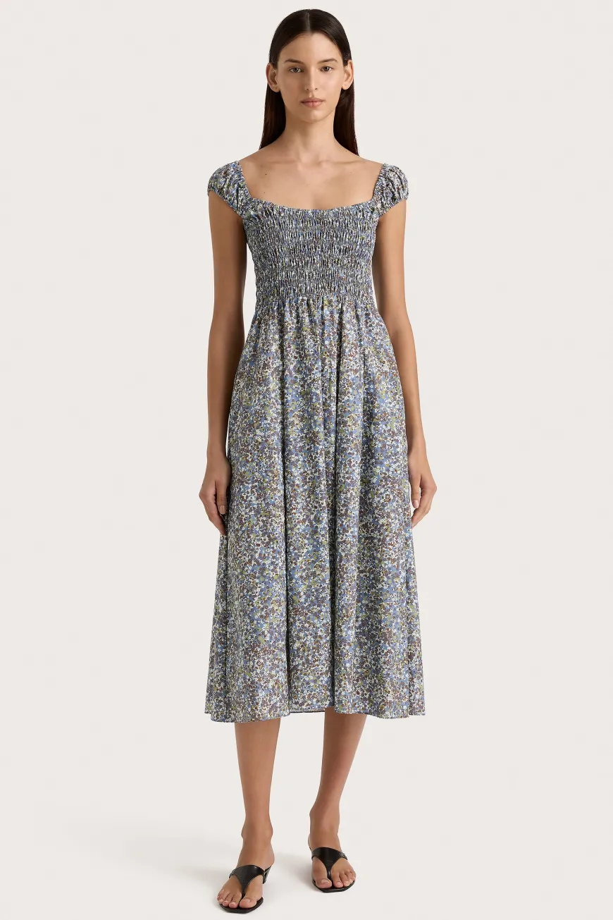 Lene Midi Dress Meander Blue