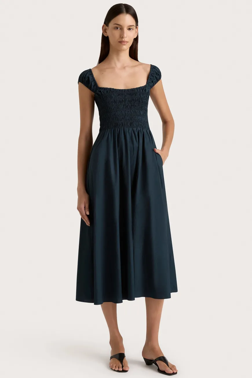 Lene Midi Dress Navy