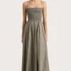 Lida Maxi Dress Khaki Stripe