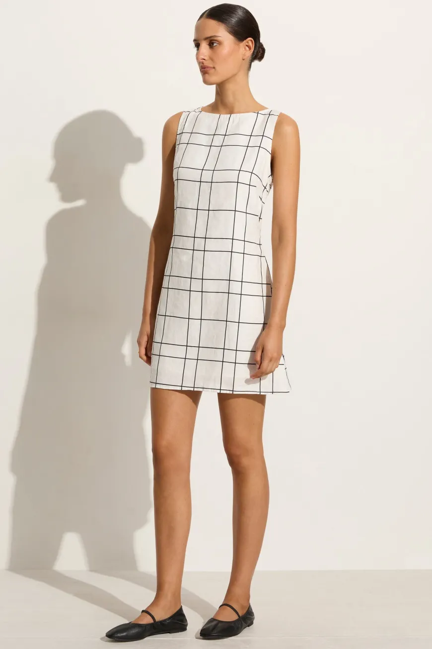 Lui Mini Dress Letizia Check White