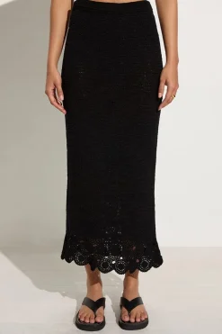 Lula Handmade Crochet Skirt Black - Final Sale