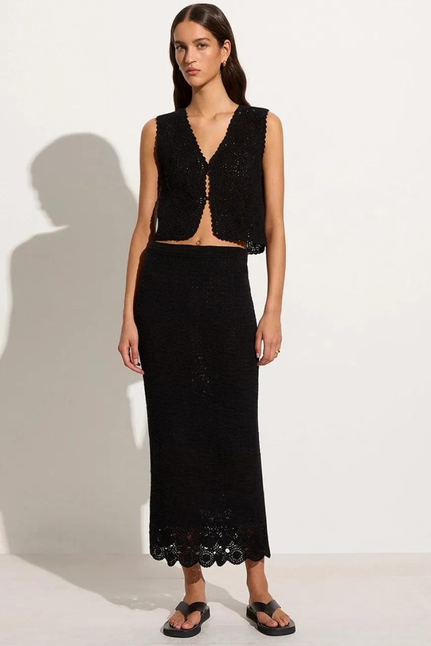 Lula Handmade Crochet Skirt Black - Final Sale