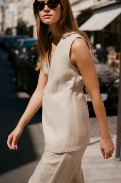 Lulea Wrap Vest Oatmeal