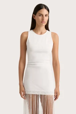 Maceio Fringed Dress White
