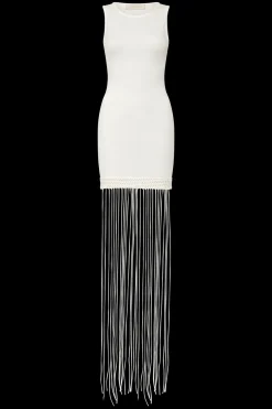 Maceio Fringed Dress White