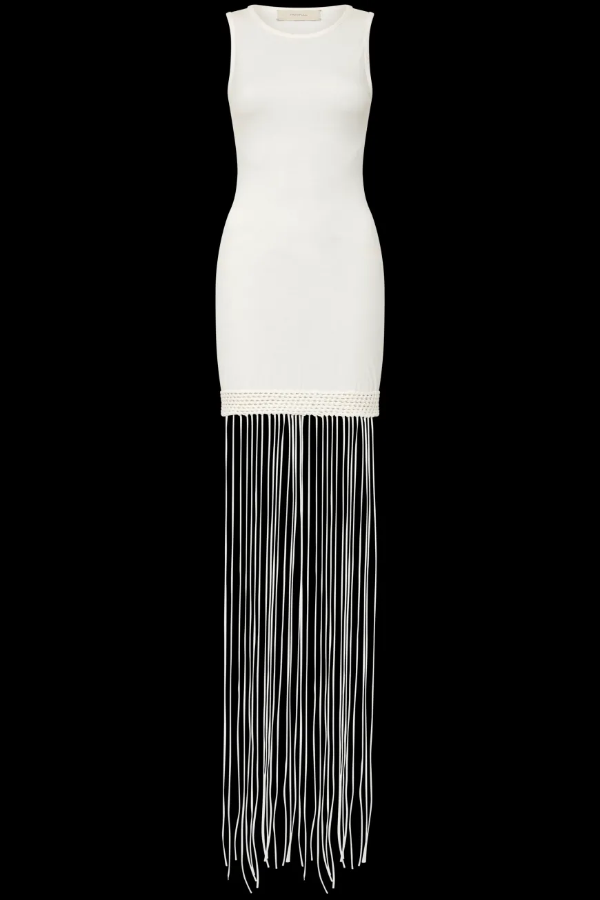 Maceio Fringed Dress White