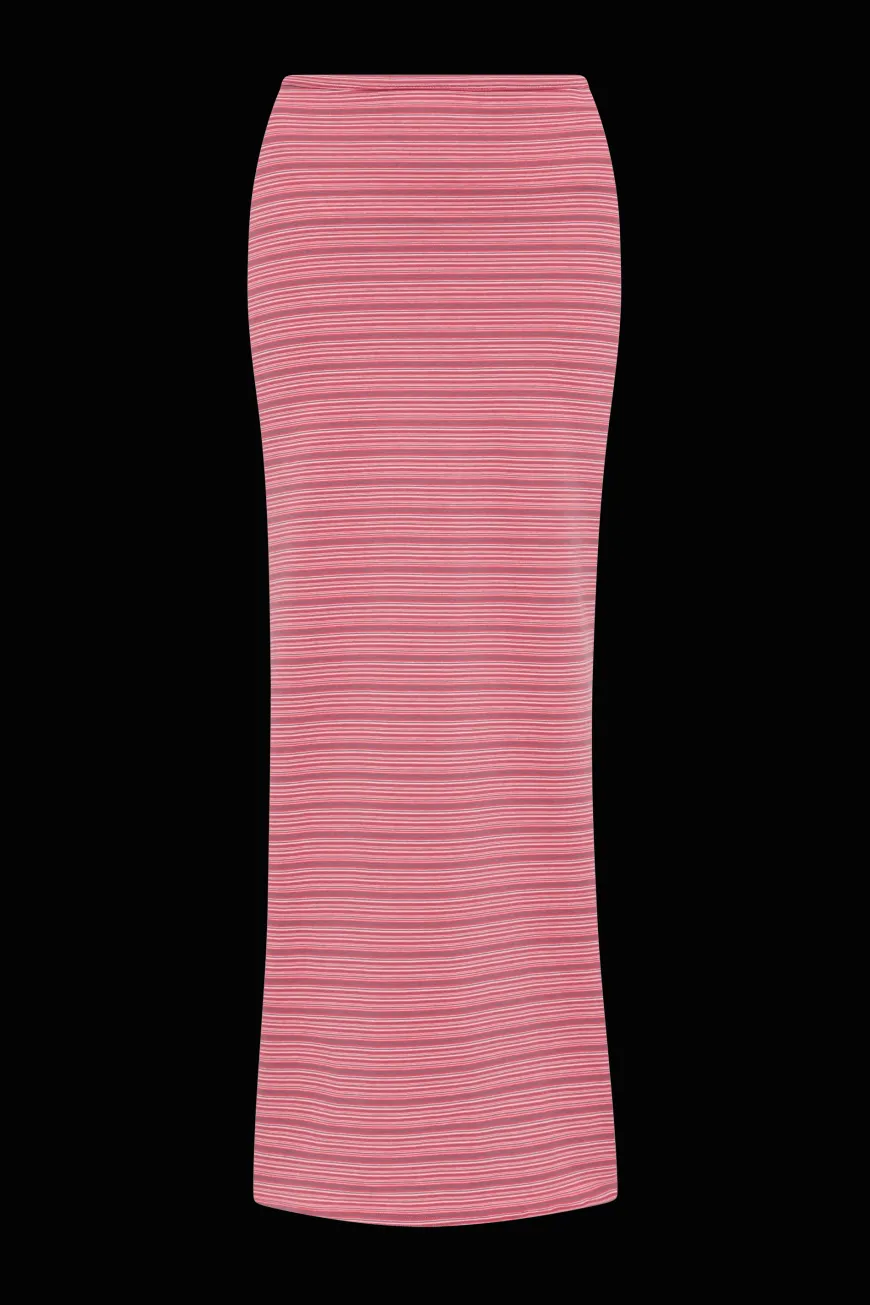 Maceio Midi Skirt Vermillion Stripe