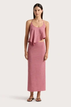 Maceio Top Vermillion Stripe