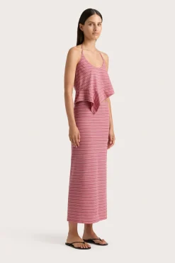 Maceio Top Vermillion Stripe