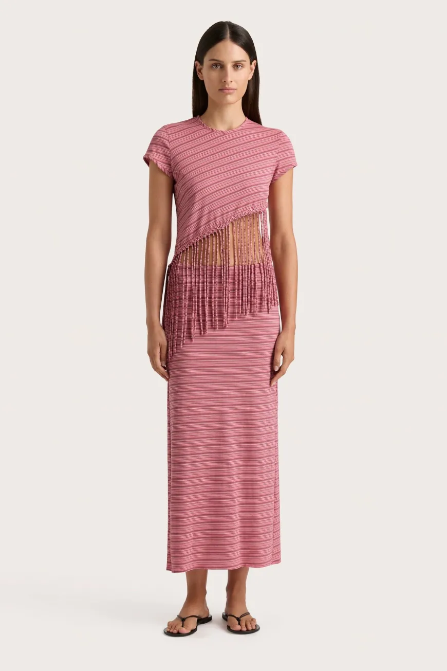 Maceio T-Shirt Vermillion Stripe