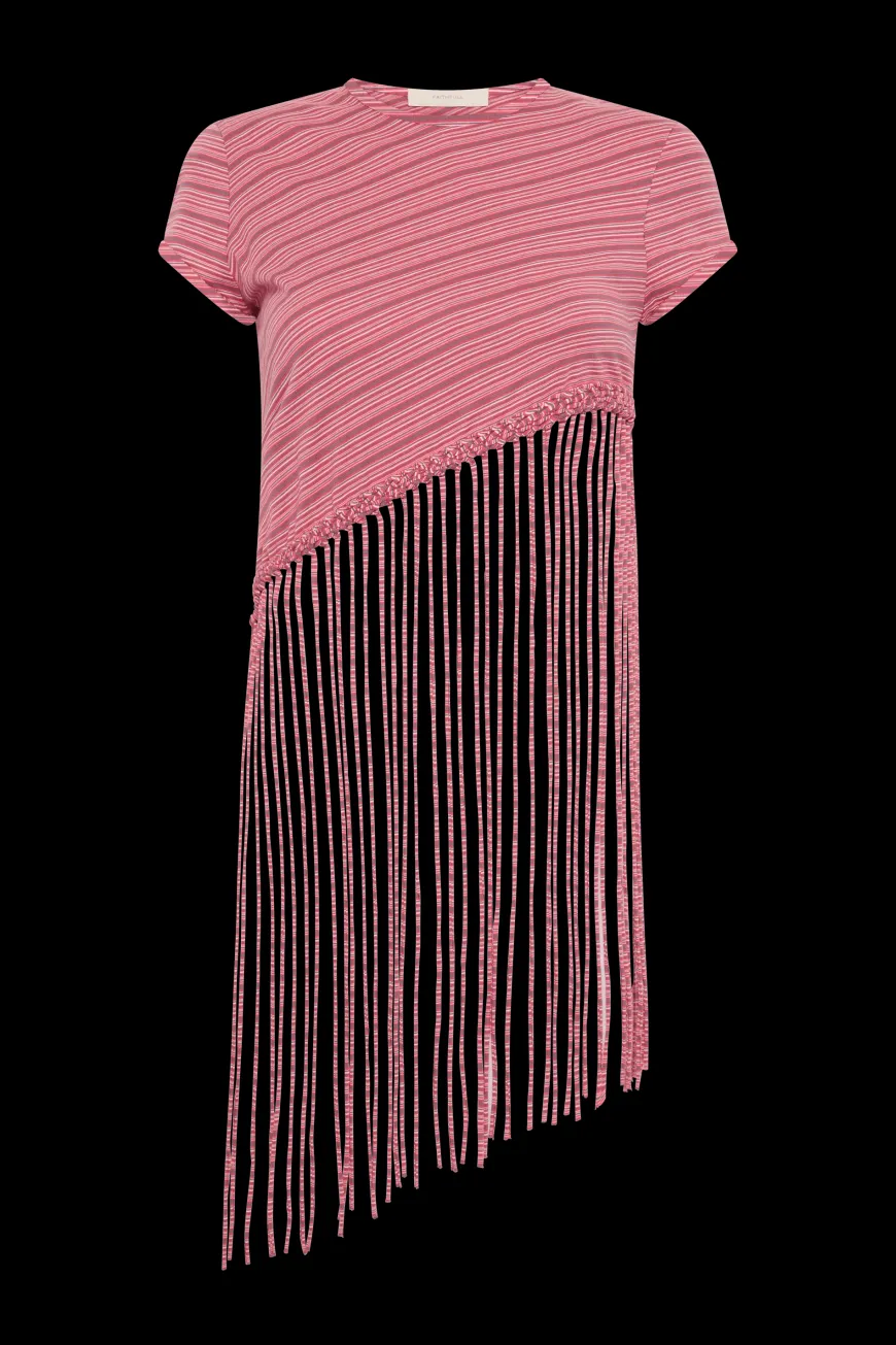 Maceio T-Shirt Vermillion Stripe
