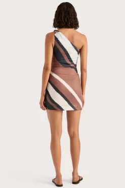 Marga Mini Dress Futura Stripe Chocolate