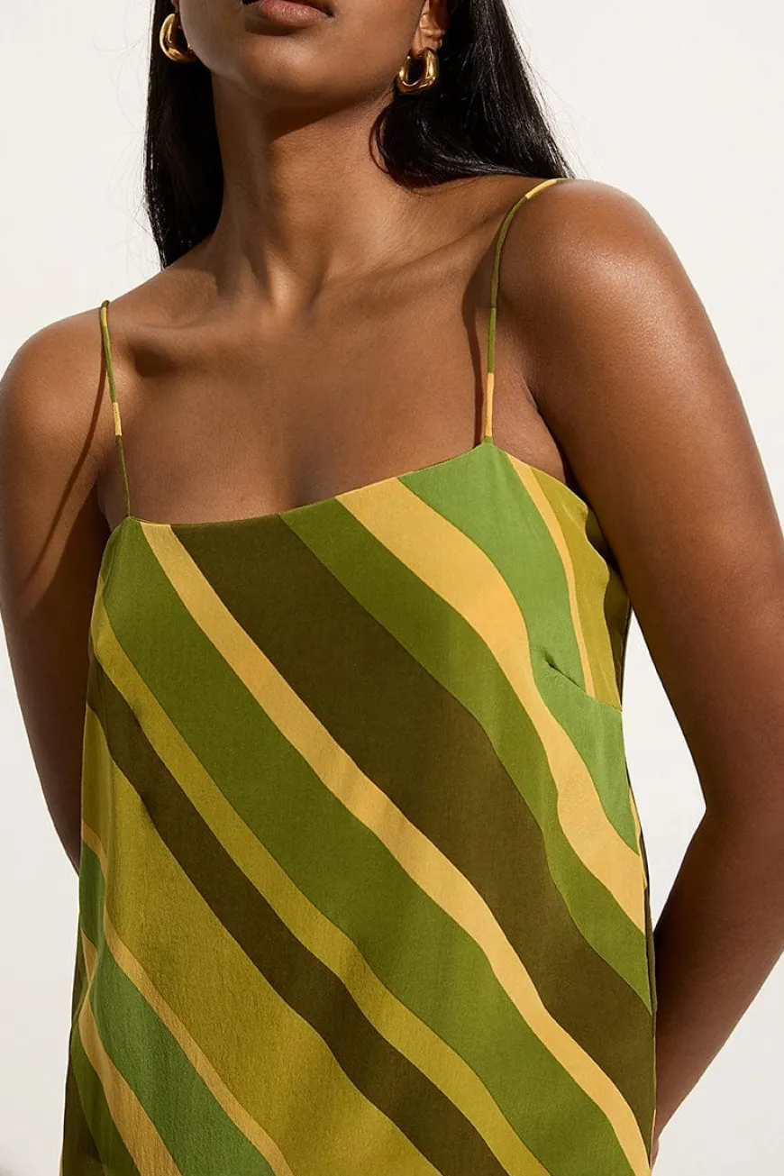 Muni Maxi Dress Cisco Stripe Palm - Final Sale