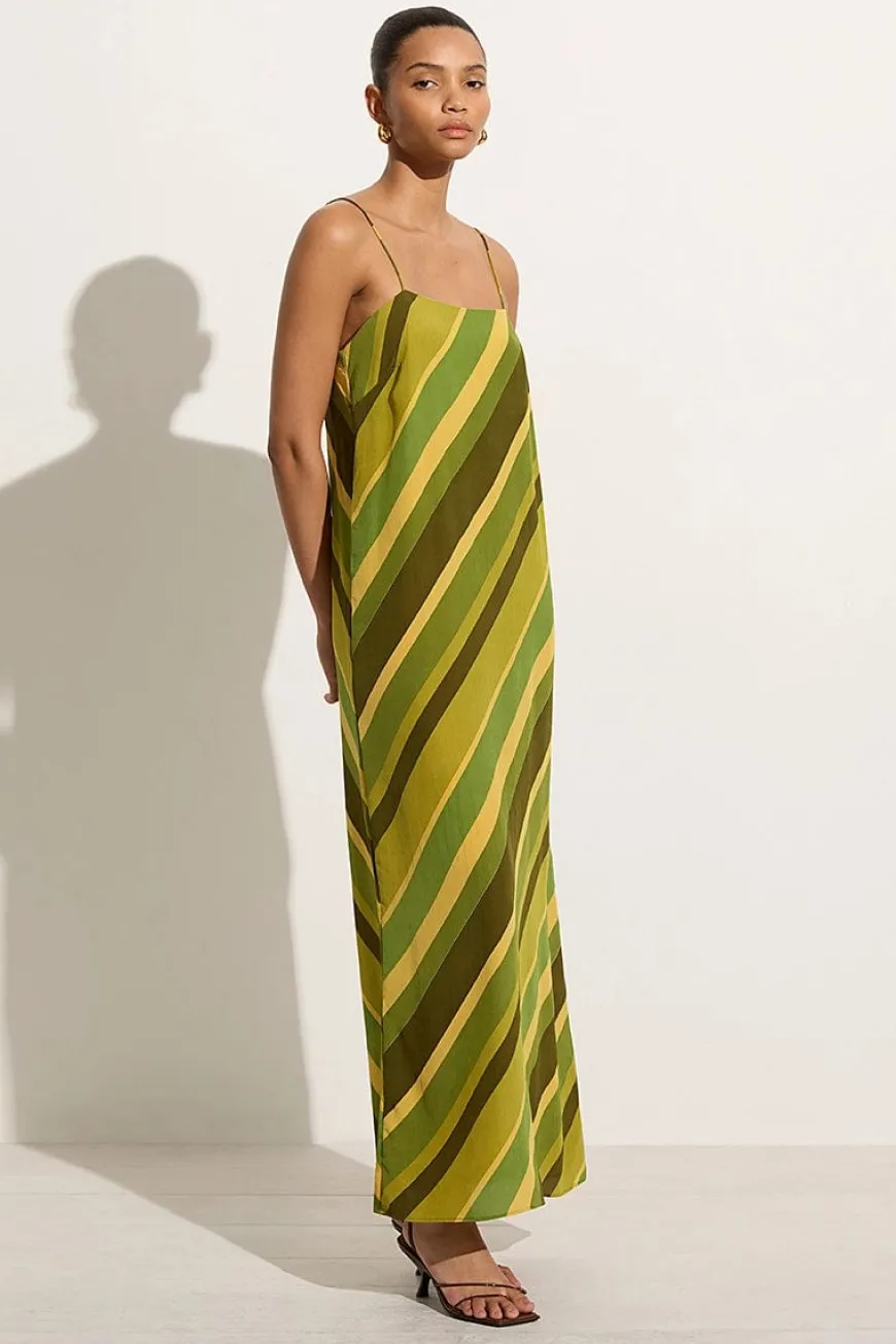 Muni Maxi Dress Cisco Stripe Palm - Final Sale