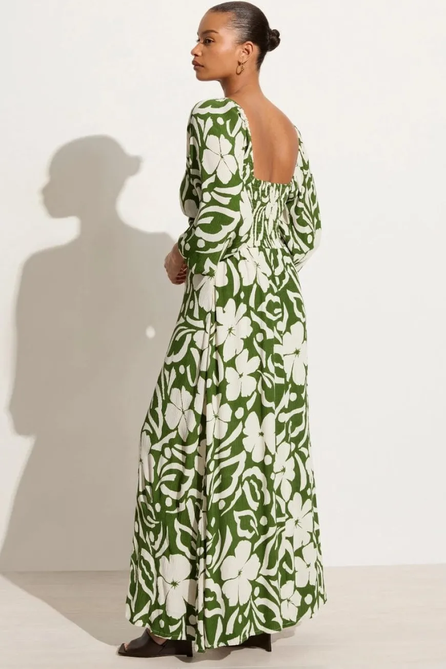 Ondina Midi Dress Pavito Floral Olive - Final Sale