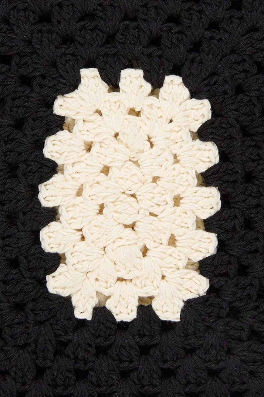 Ostia Crochet Bag Black/Off White