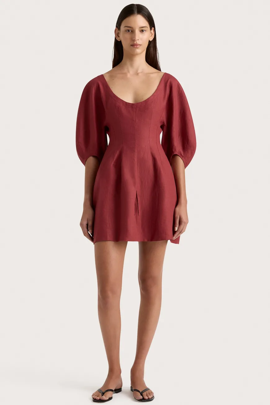 Raynara Mini Dress Wine