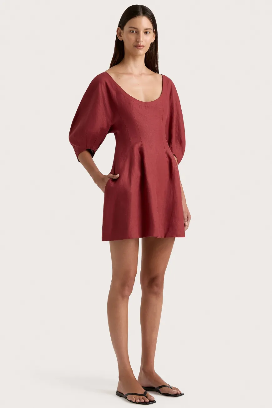 Raynara Mini Dress Wine