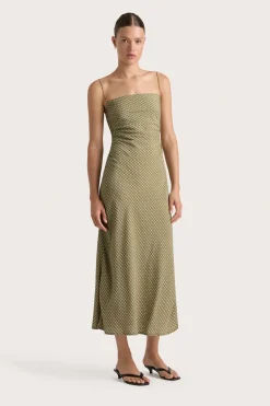 Rosas Midi Dress Oliander Khaki