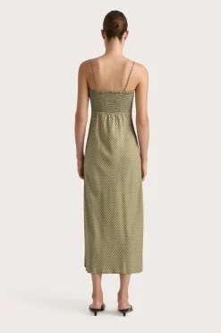 Rosas Midi Dress Oliander Khaki