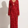 Santino Maxi Dress Selcetta Paisley Red