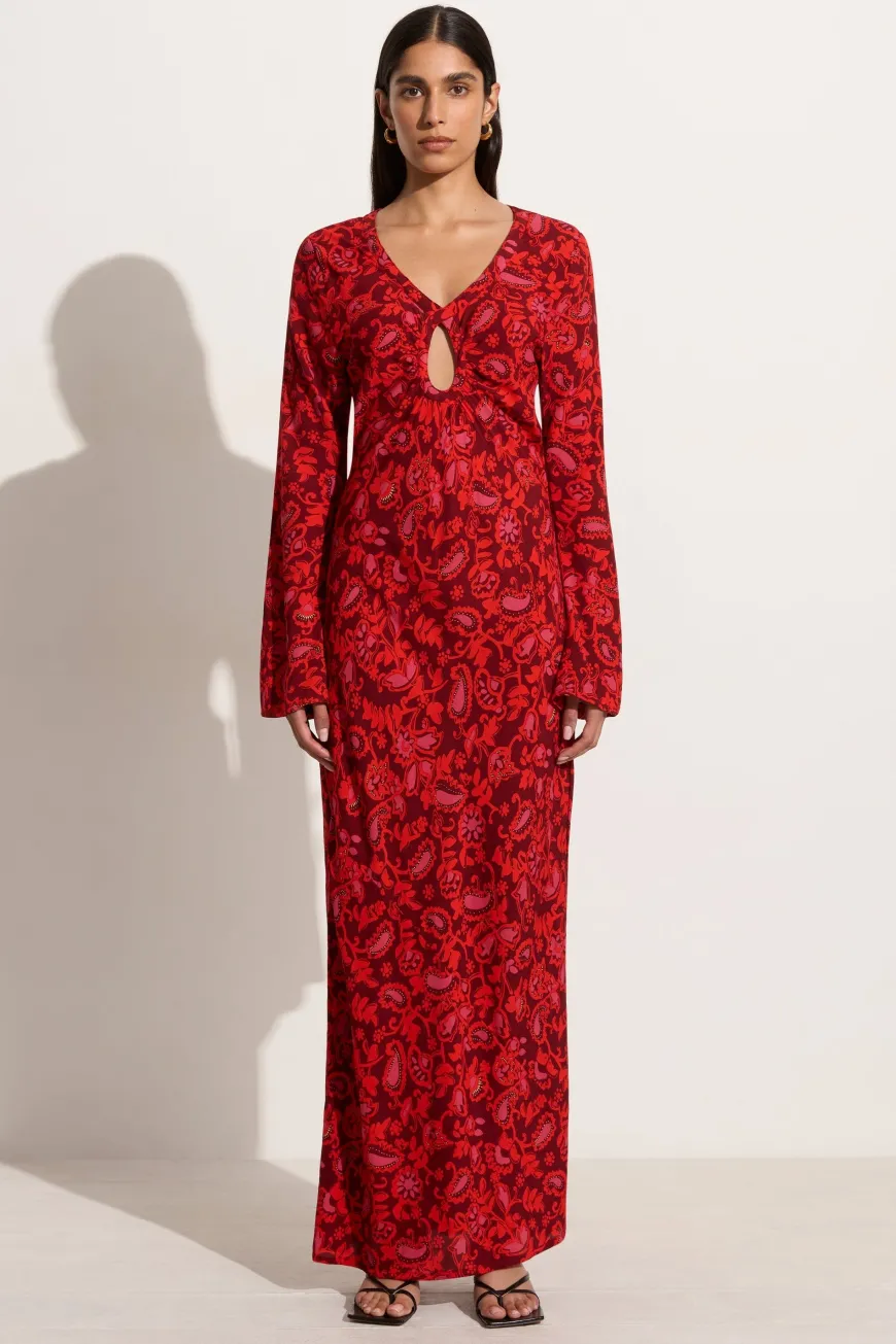 Santino Maxi Dress Selcetta Paisley Red