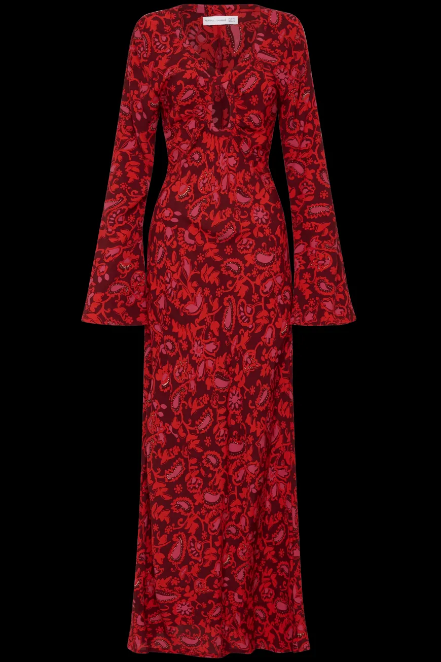 Santino Maxi Dress Selcetta Paisley Red