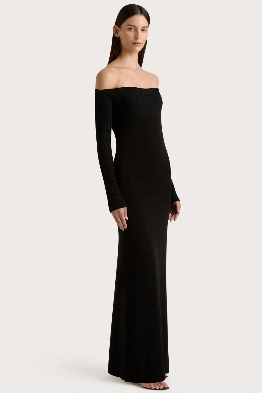Selene Knit Maxi Dress Black