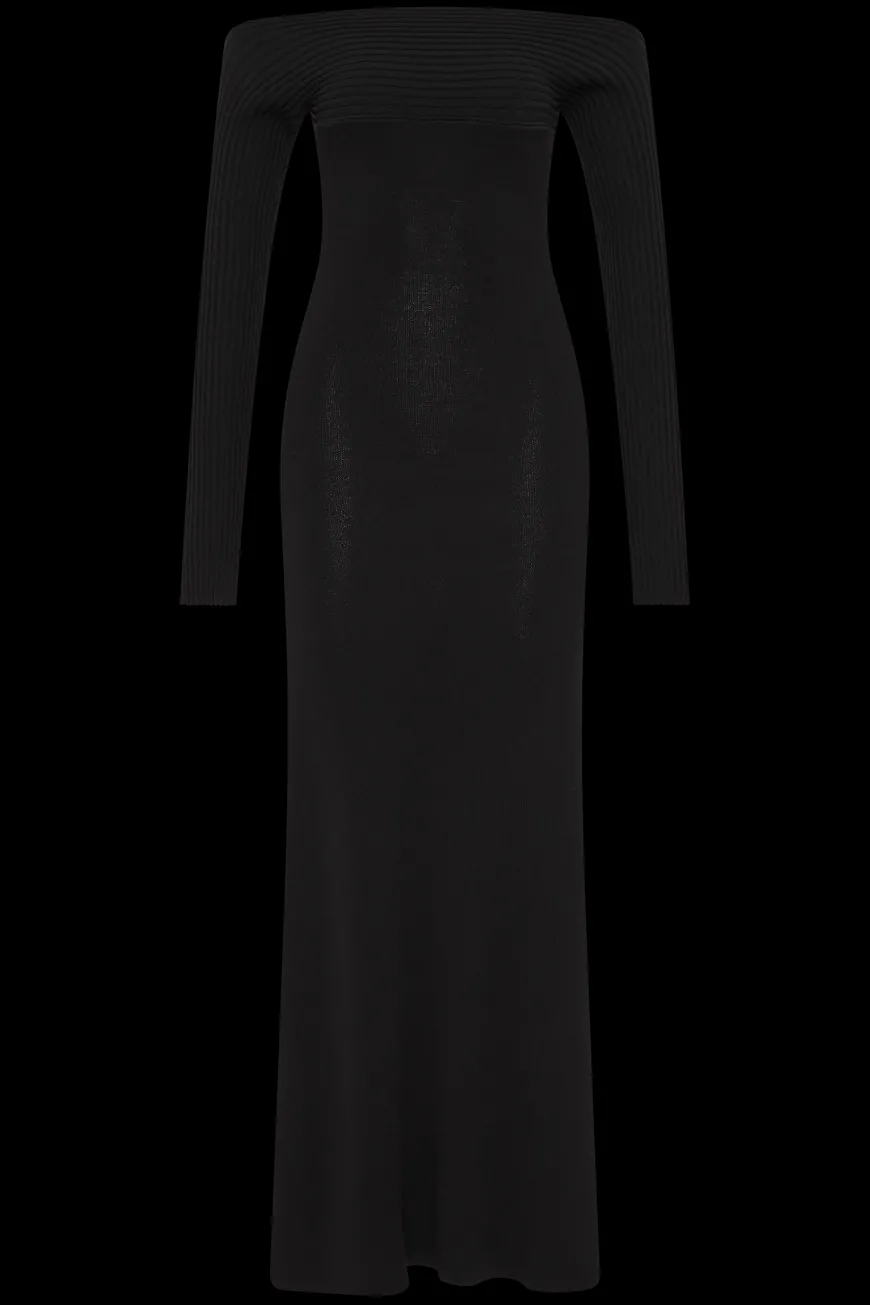 Selene Knit Maxi Dress Black