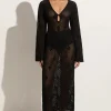 Serena Pointelle Knit Dress Black