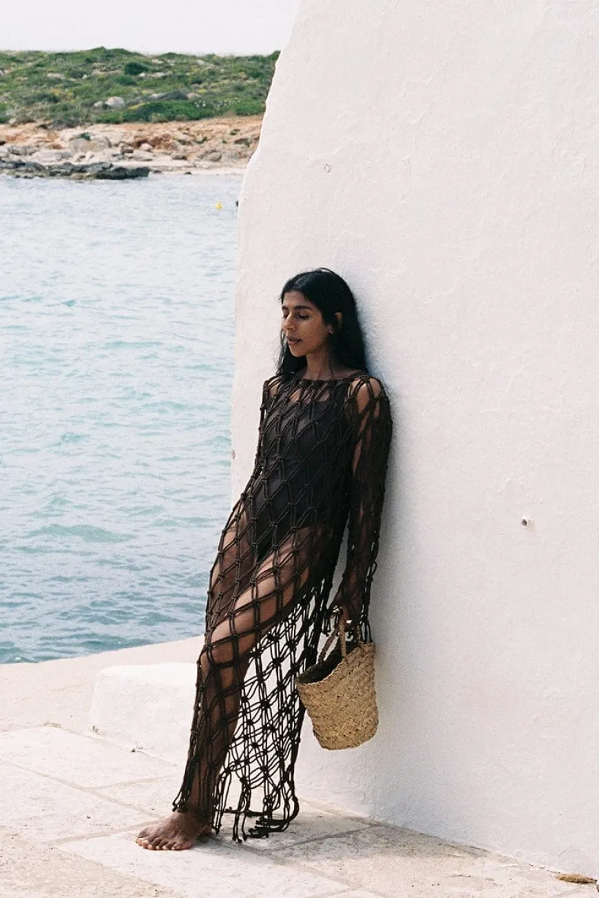 Sintra Macrame Dress Chocolate - Final Sale