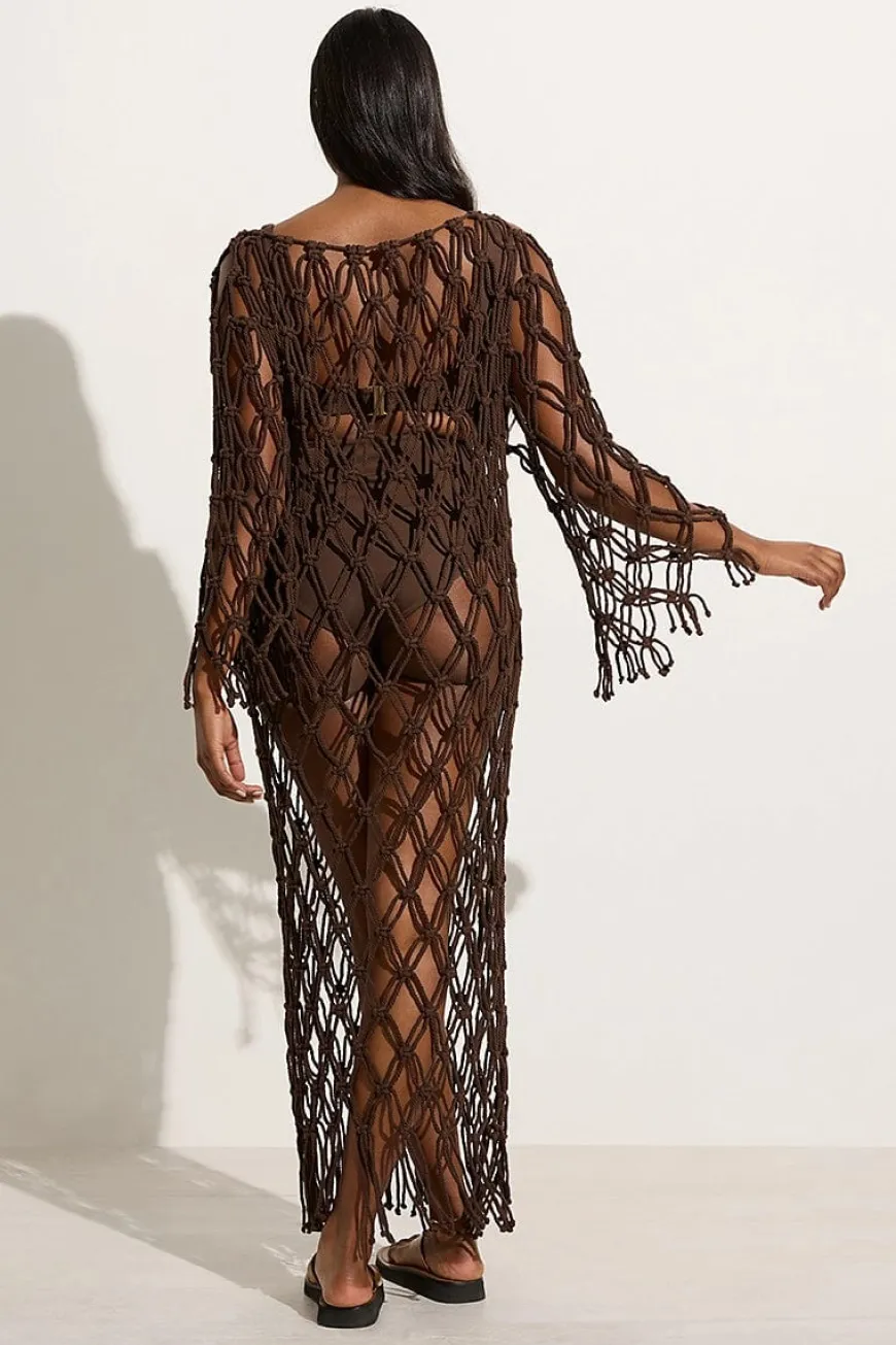 Sintra Macrame Dress Chocolate - Final Sale