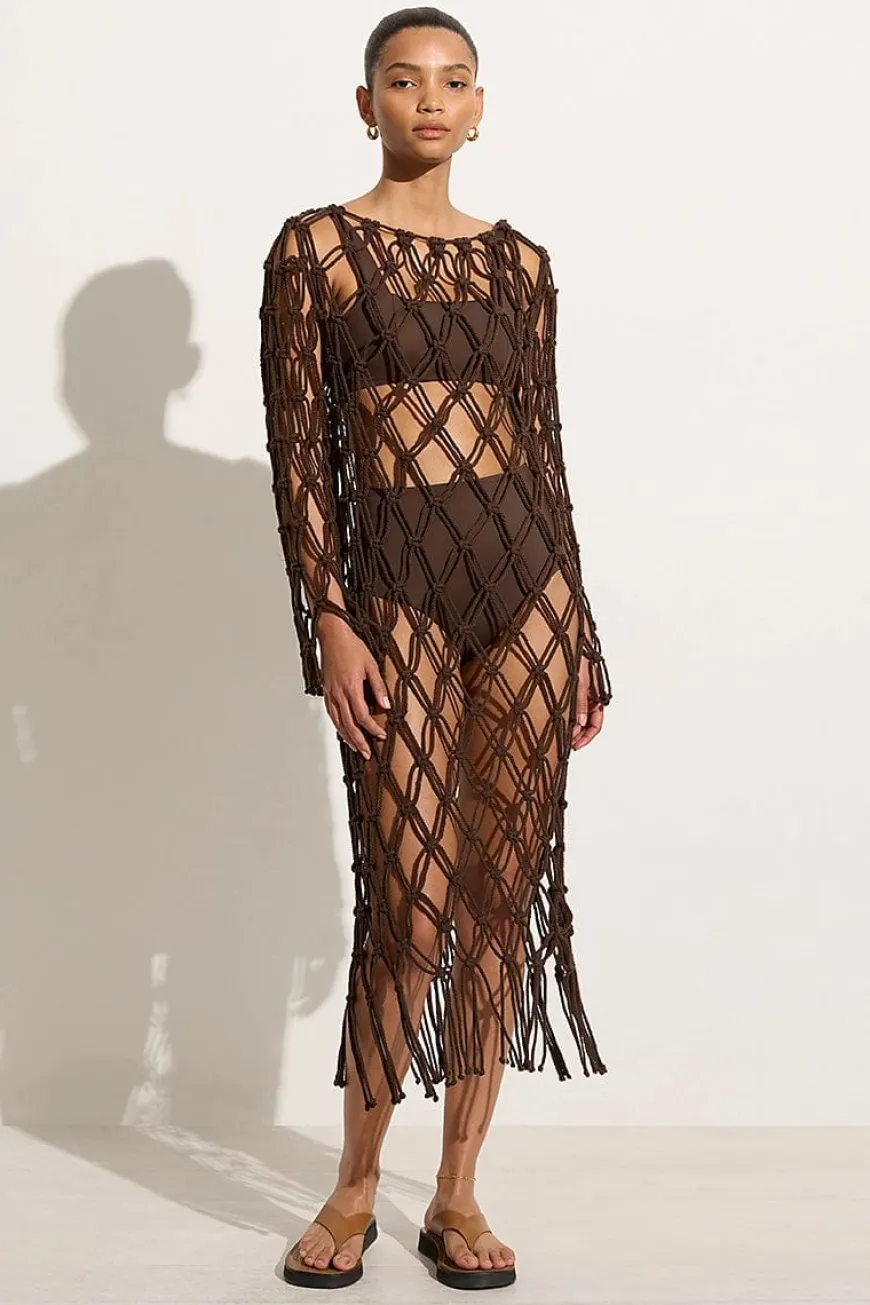 Sintra Macrame Dress Chocolate - Final Sale