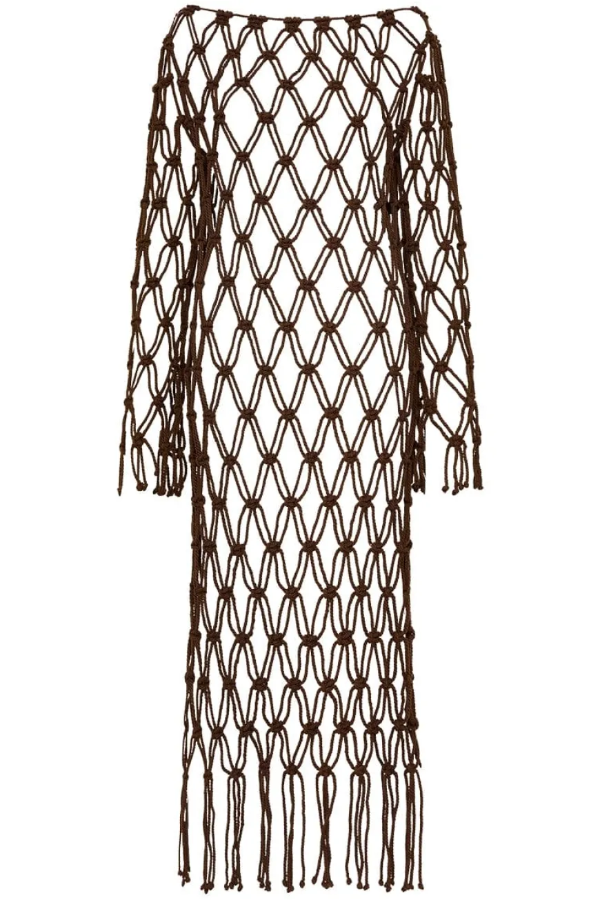 Sintra Macrame Dress Chocolate - Final Sale