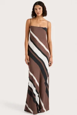 Sisudo Maxi Dress Futura Stripe Chocolate