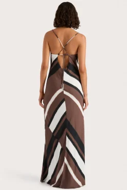 Sisudo Maxi Dress Futura Stripe Chocolate